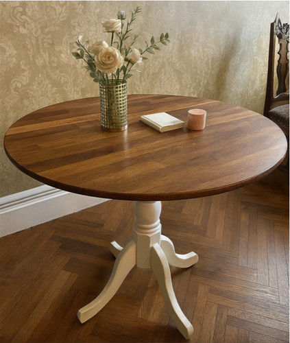 Wooden dining table - table, round