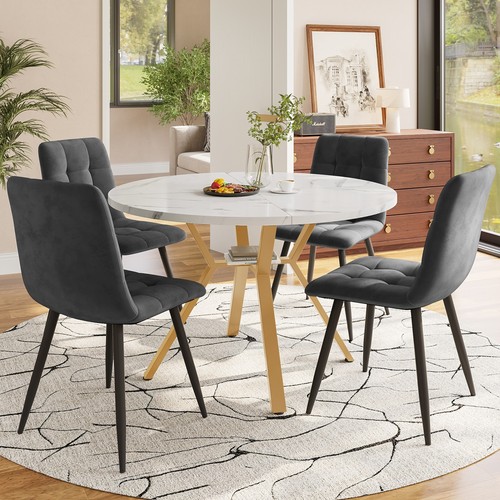 5pcs round marble - round, dining