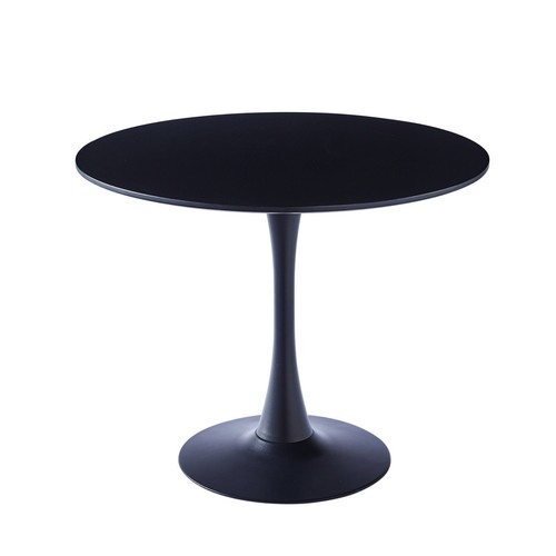 Black round pedestal dining - black,