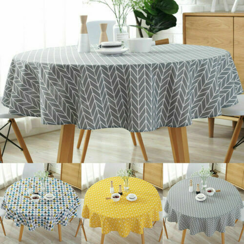 Round table cloth cotton linen - cloth,