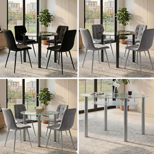 Round glass grey - grey, table