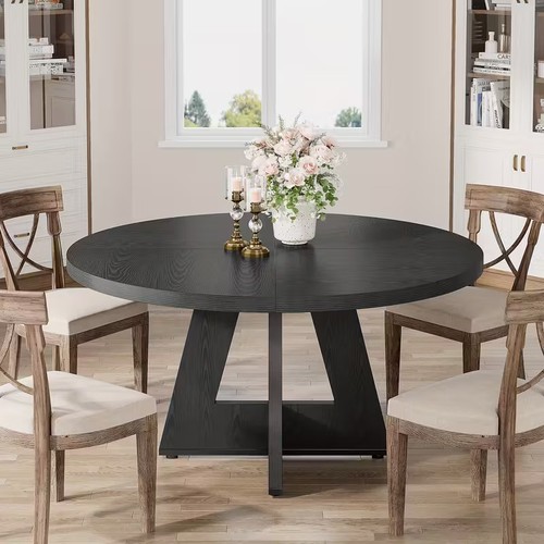 Round dining table black - 47",