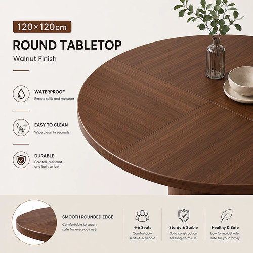 Round dining table for - dining, 4-6