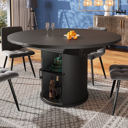 Extendable round dining - round, table
