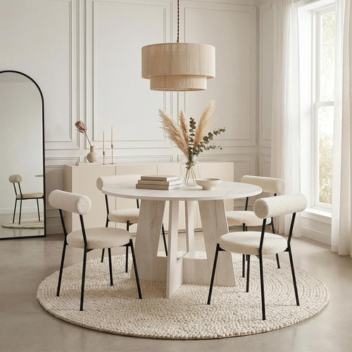 Round dining table travertine - round,