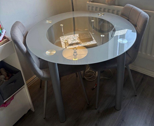 Round glass metal - &, dining