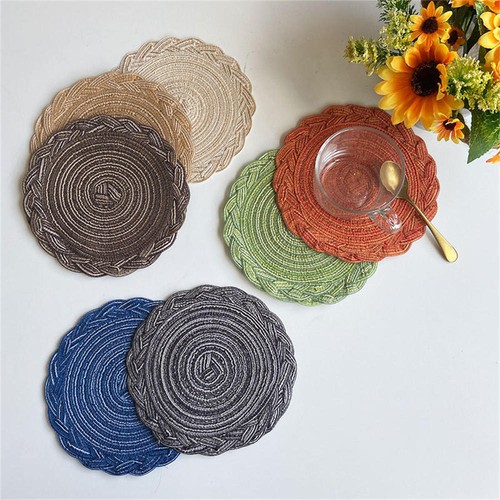 Round table mat woven - round,