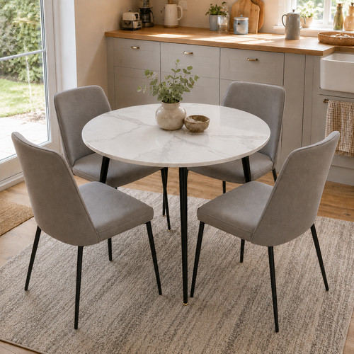 Round dining table - round, marble