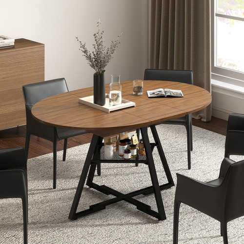 Extendable dining table round - extendable,