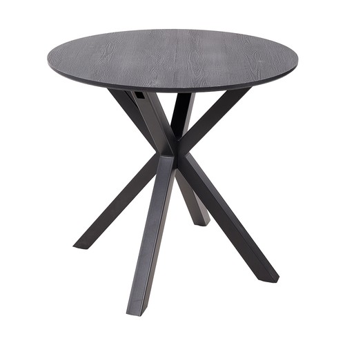 Black round dining table - black,