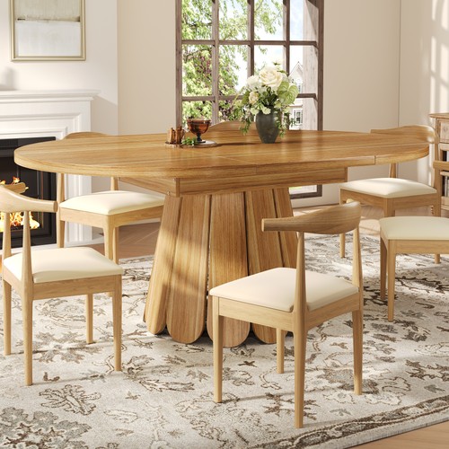 Extendable dining table wooden - extendable,